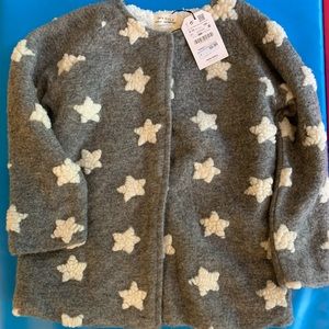 Grey patterned fleece jacket